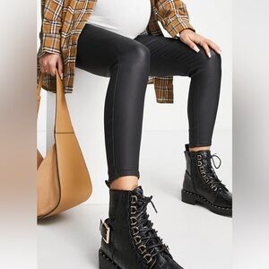 Urban Bliss Maternity Black Coated Jeans size 10 VGUC